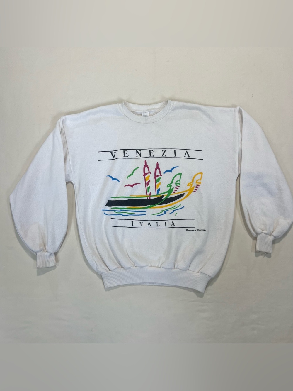 Vintage Venezia Italia White Graphic Sweatshirt